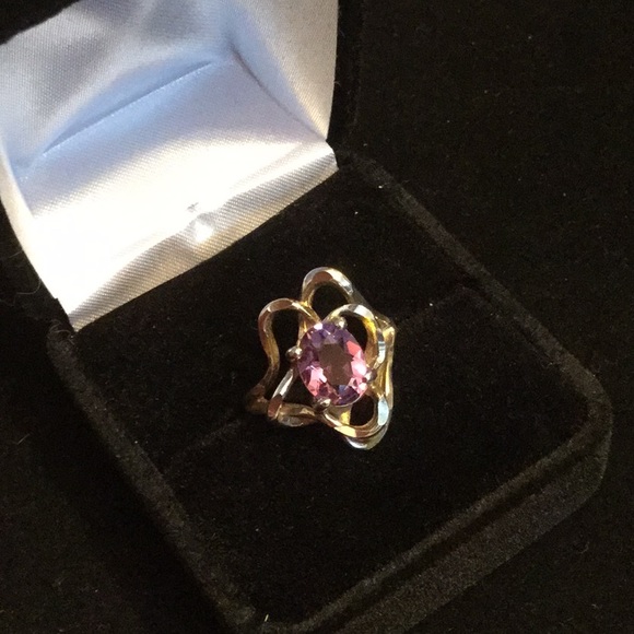 Fabulous Artistic Genuine Amethyst Ring - Picture 8 of 8